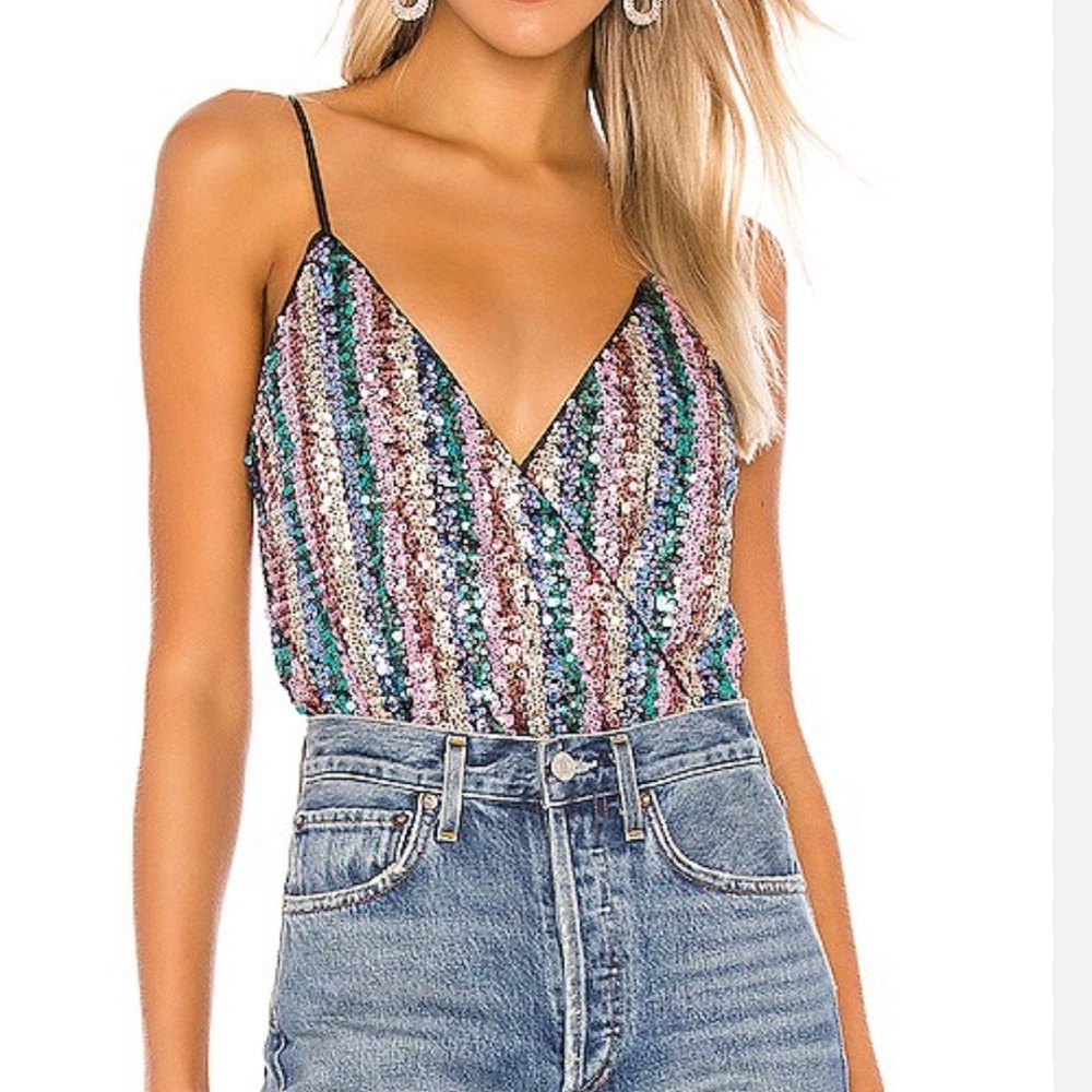 Women’s bodysuit sequins from lovers + friends.
